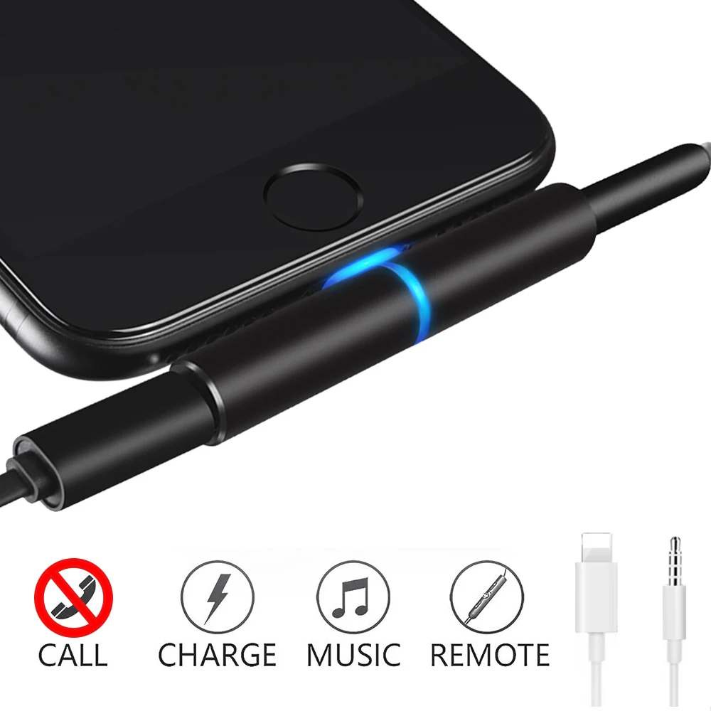 Headphone Adapter for iphone 7/8/X 2 in 1 charging adapter for