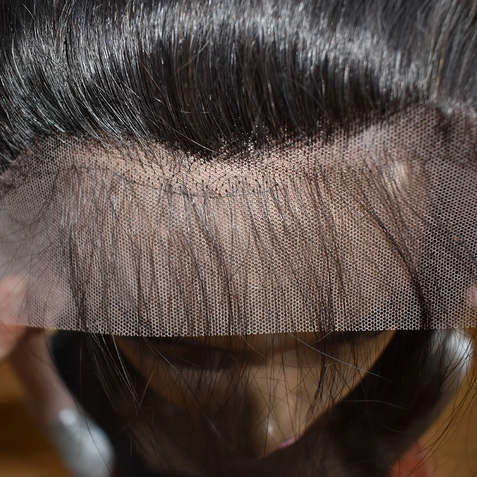 BINF волос перуанский 13x4 уха до уха предварительно сорвал Швейцарский синтетический Frontal шнурка синтетическое закрытие волос