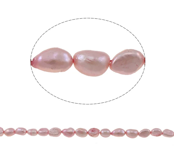 Baroque Cultured Freshwater Pearl Beads for making diy Jewelry pink, 7-8mm, Hole:Approx 0.8mm, Sold Per Approx 14.5 Inch Strand