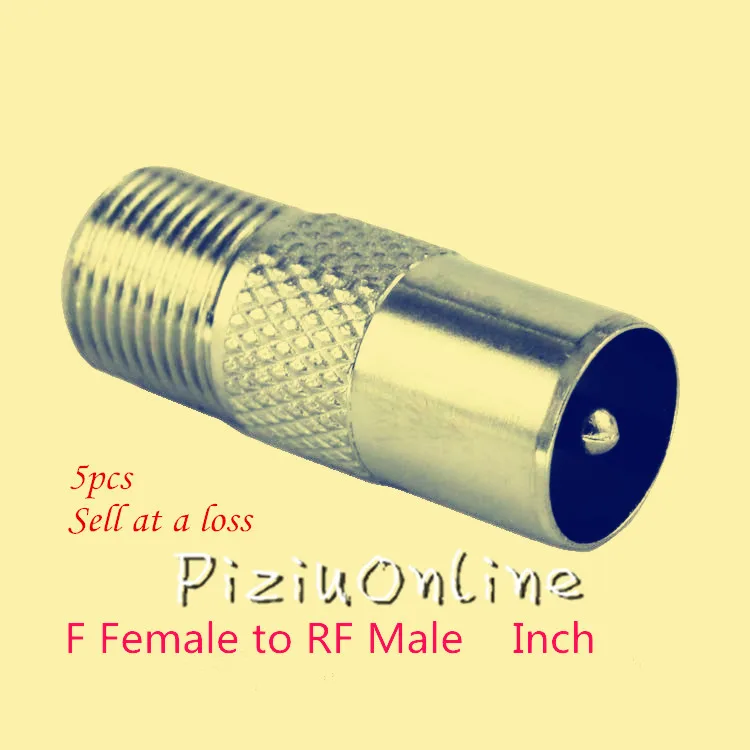 5PCS/LOT YT67 RF Coax F Female to RF Male Connector TV Antenna