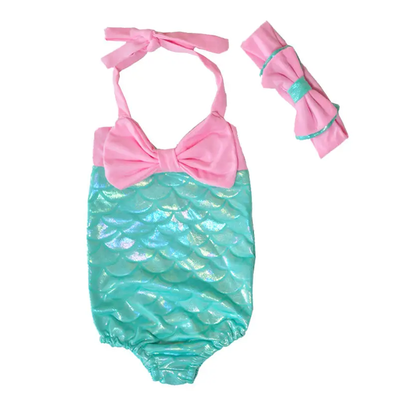 

Hi Hi Baby Store Toddler Kids Girls Tankini Mermaid One-Piece sleeveless Bodysuits Swimsuit 2-7Y