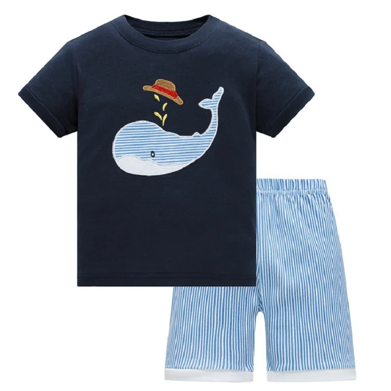Пижамы для мальчиков, новая летняя хлопковая детская одежда, комплект одежды с человеком-пауком, комплекты одежды с короткими рукавами, с Суперменом, Бэтменом, с короткими рукавами