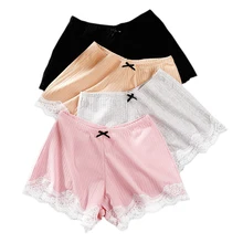 Сексуальные кружевные шорты, женские домашние штаны, хлопок, мягкие домашние шорты, пижамы, повседневные штаны для женщин