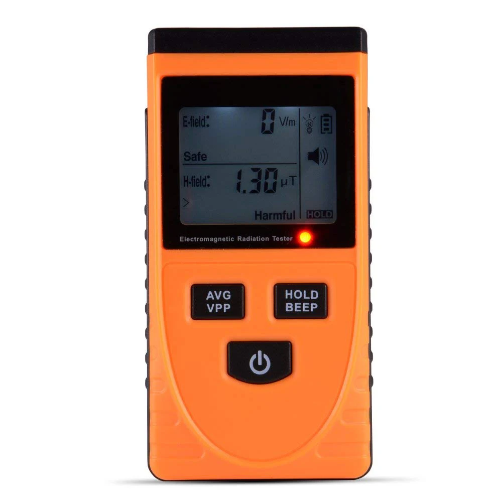 

Digital LCD Electromagnetic Radiation Detector Dosimeter Electric Magnetic Tester Gauss EMF Meter 1-1999V/m, 0.01-19.99uT AD084