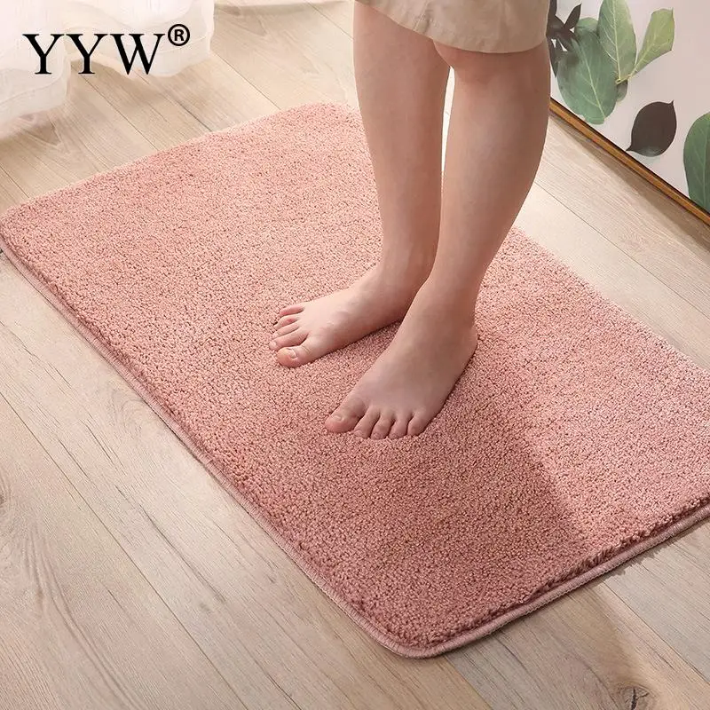 Tapis Salle De Bain жесткая тяга розовая дорожка толще ванная комната нескользящий абсорбирующий коврик мягкий детский коврик для спальни ковры домашний текстиль