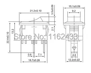 KCD1-101 rocker switch drawing
