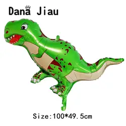Дана Jiau Зеленый Динозавр фольги игрушка шар на день рождения вечерние украшения Дети животных на тему зоопарка надуть баллон гелия