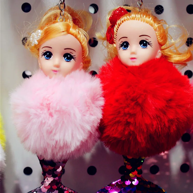 

Fashion Lovely Plush Baby Dolls Pendant Keychain Toys Baby Bear Baby Rabbit Bag Ornaments Gifts For Girls