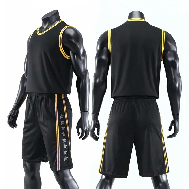 2018 New Mens Basketball set , Cheap College Basketball Jersey , Youth Basketball Uniforms , Men Throwback Jerseys Black Kit 5XL