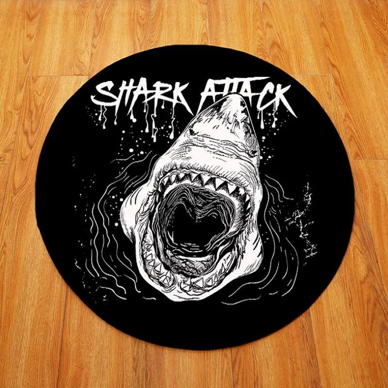 Круглый напольный коврик с принтом акулы замшевый абсорбирующий коврик для ванной коврик для туалета коврик для кухни коврик для гостиной татами дверной коврик