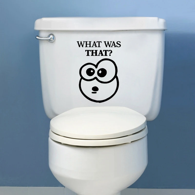 Funny Toilet WC Stickers Vinyl Wall decal What Was That Face Mural Wall Decals Home Decor House