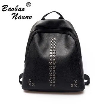 

2019 Design PU Leather Backpack Women Backpacks For Teenage Girls School Bags Black Summer Brand Vintage Backpack Mochilas Mujer