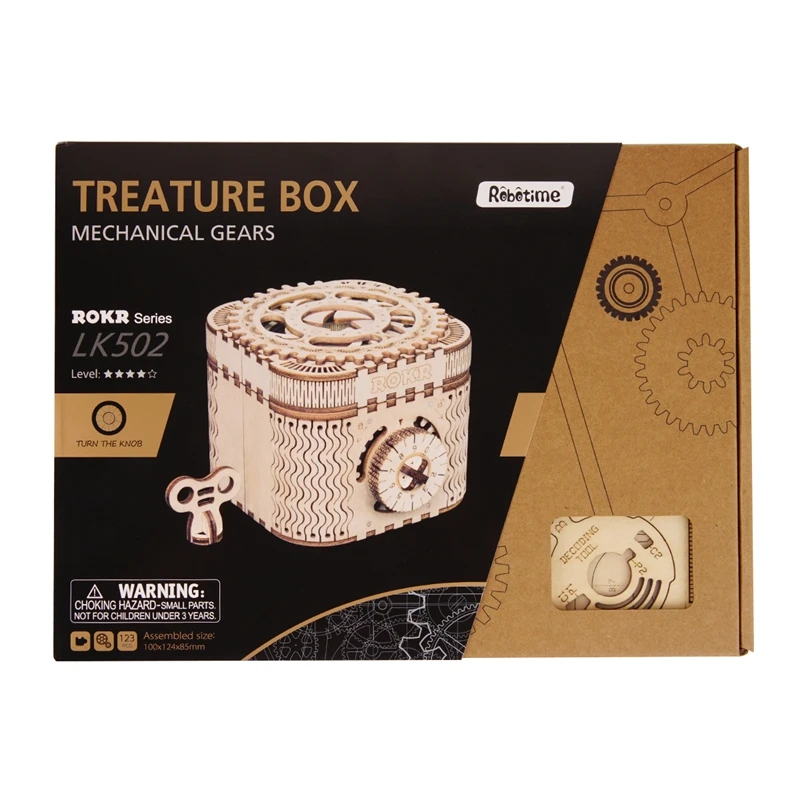 Robotime Creative DIY 3D Treasure Box&Calendar Wooden Puzzle Game Assembly Toy Gift for Children Teens Adult LK502