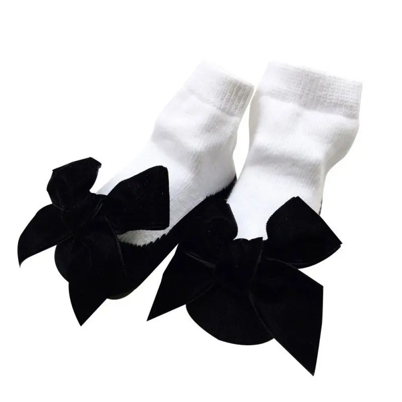 Детские носки для девочек, носки для новорожденных принцесс, праздничные подарки на день рождения для маленьких девочек, Мода для детей от 0 до 12 месяцев - Цвет: Черный