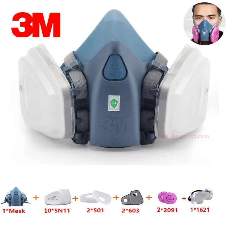 18 в 1 костюм 3M респиратор 7502 силиконовый промышленные работы защитная маска загрязнения пыли смога PM2.5 с 603 адаптер