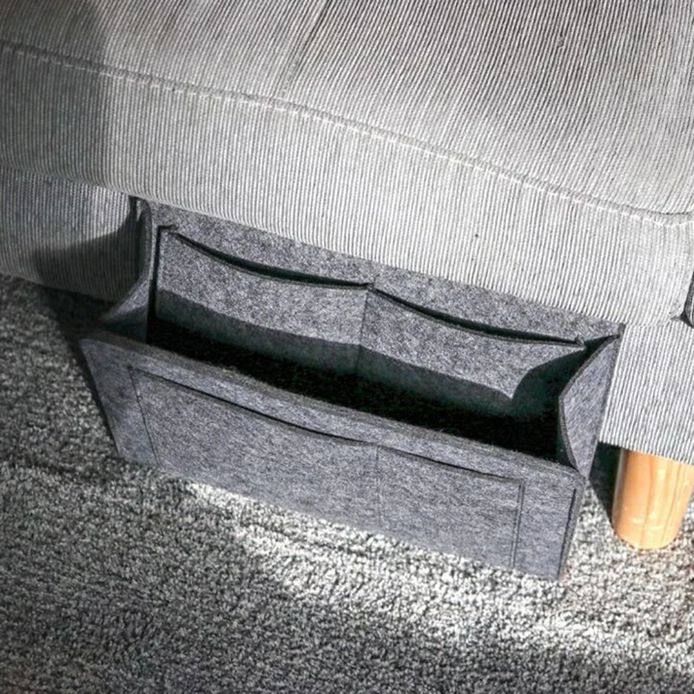 Кровать Сумка для хранения Карманный Войлок прикроватный подвесной стол диван Органайзер для спальни держатель