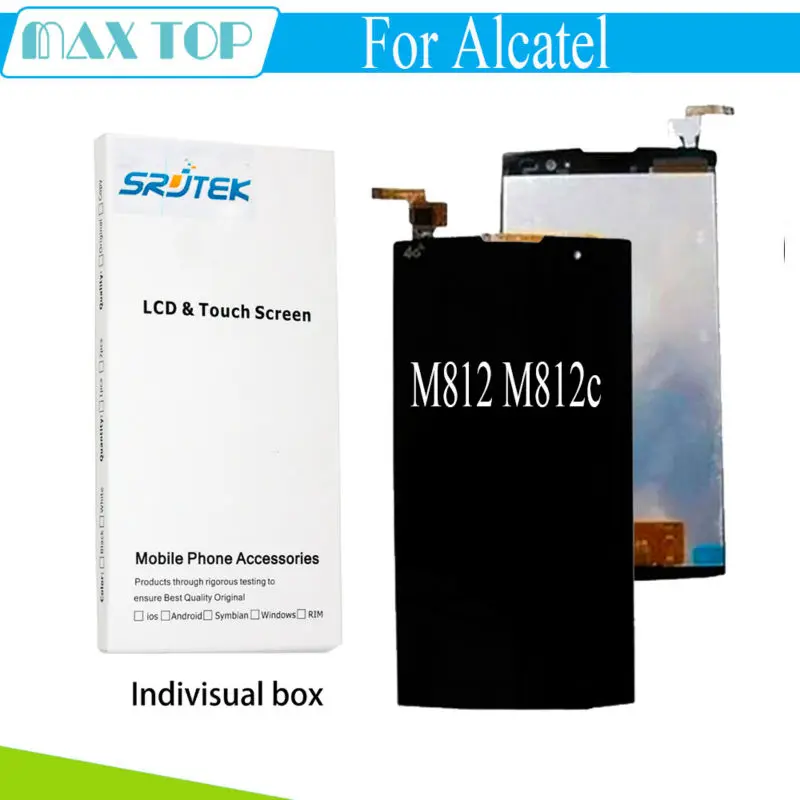 

5.5 ''100% tested High Quality LCD Display+Touch for Alcatel One Touch M812 M812C lcd screen replacement parts free shipping