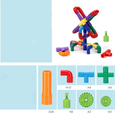 1 комплект из крупные частицы блоками для сбора труб, набор детской одежды с возможностью креативного самостоятельного выбора между игрушечное пластиковое собраны заклинание трубка запальной свечи строительные блоки - Цвет: 50 capsules