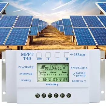 

Solar Charge Regulator MPPT 12V 24V Auto 40A Solar Charge Controller Regulator LCD Display for Street Light System