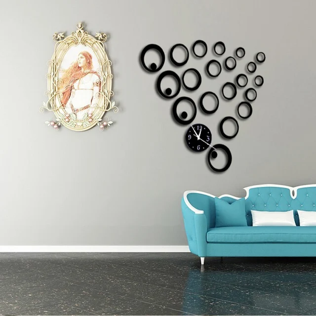 Wall Clock 3D Quartz Acrylic Mirror Modern Watch Horloge Reloj De Pared Duvar Saati Living Room Decoration 4