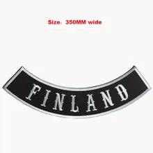FINLAND rocker куртка для полной вышивки сзади патч 350 мм в ширину/мотоцикл патч/Индивидуальные нашивки/Индивидуальные Жилеты