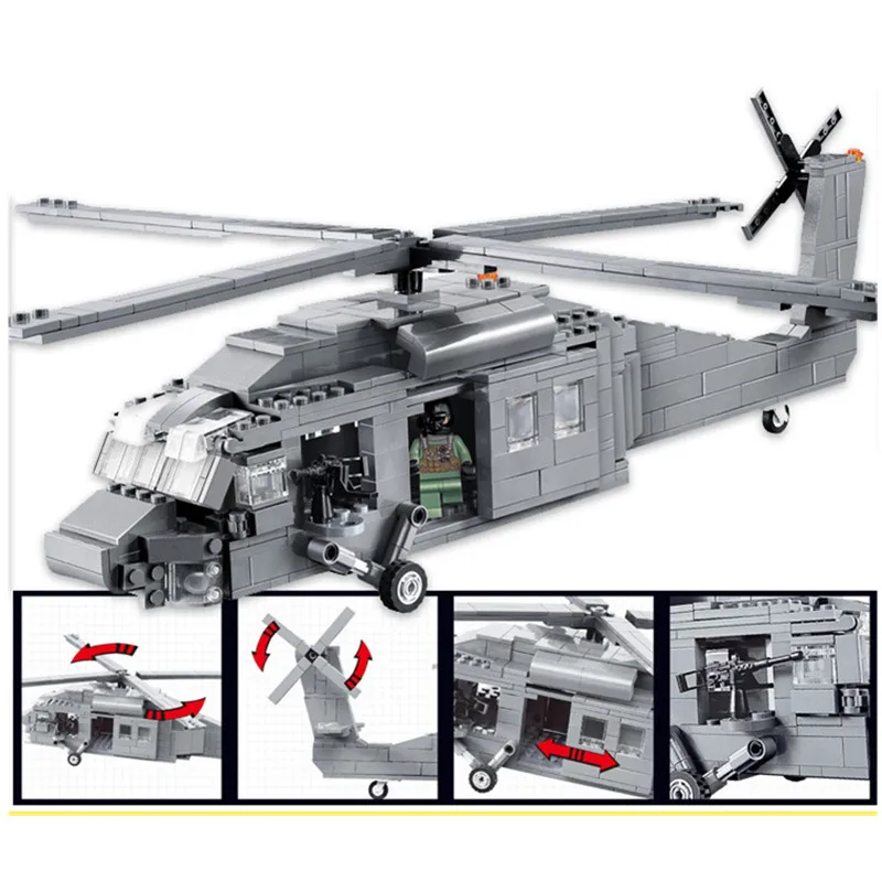 

New Black Eagle Fighter Assembling Building Blocks Kit Toys Kids Gifts