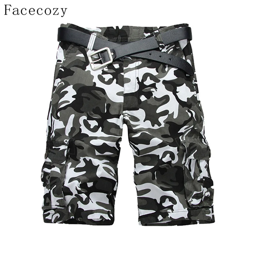 Facecozy мужские летние камуфляжные спортивные шорты, мужские тактические военные шорты для рыбалки с несколькими карманами