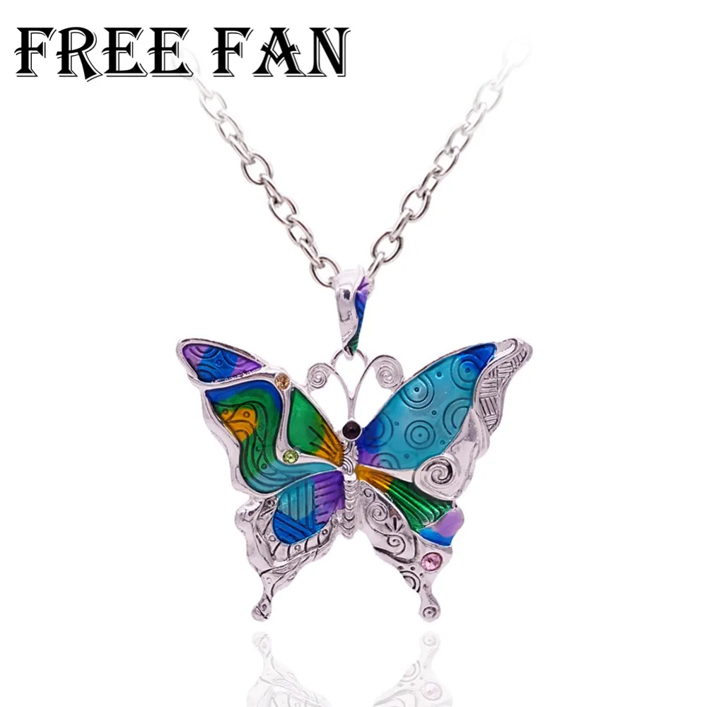Fashon Boho Animal Butterfly Crystal Women Statement Necklace Chain Pendant Gift