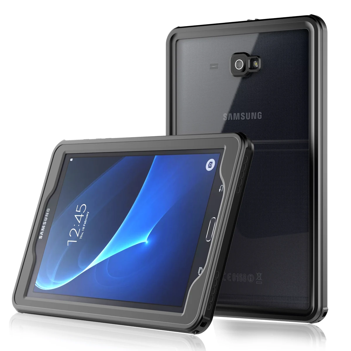 Casewin футляры для планшетов для Samsung Galaxy Tab A6 10,1 водонепроницаемый чехол для планшета противоударный пыленепроницаемый защитные чехлы - Цвет: Черный