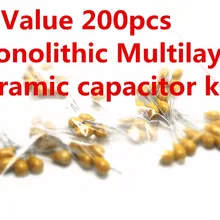 10 Значение с алюминиевой крышкой, 50В 10pF 20pF 30pF 47pF 56pF 68pF 100pF 1nF 10nF 100nF монолитный многослойные керамические набор различных конденсаторов по хорошей цене