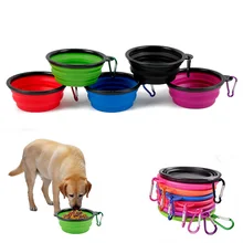OWDBOB Dog Bowl Pet Foldable Silicone Travel Bowl Collapsible Dog Water Food Feeding Bowl Dish Container Pet Accessories