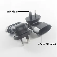 АС ЕС Подключите два плоский разъем 4,0 мм ЕВРО AC Мощность разъем локоть AU 2Pin штекер Мощность разъем адаптера для электрической розетки адаптера переменного тока