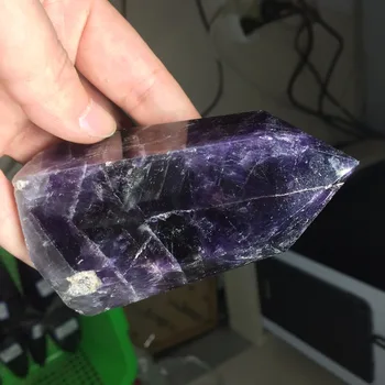 

327g Natural Healing Amethyst Polished Wand Reiki Crystal Point Products Decoration for Christmas