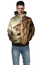 2017 3d print lion king animal O-neck Streetwear Sweatshirts Hoodies women Ladies Femme Fashion woman man Sportwear tops
