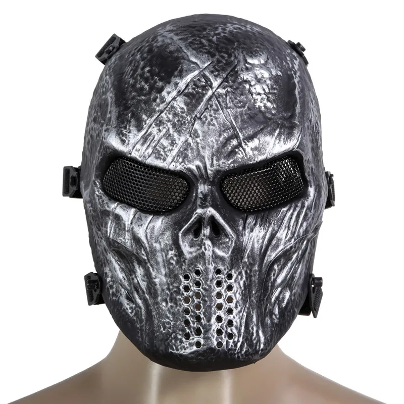 Камуфляжные охотничьи маски Phantom военные тактические уличные Wargame CS Пейнтбол Страйкбол Череп вечерние велосипедные маски - Цвет: Gray