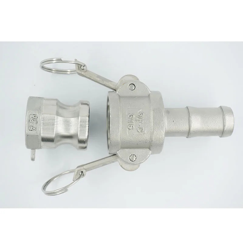 

2.5" 3" 4" Type C +A Camlock Coupling 304 Stianless Steel Adapter Coupler with Hosetail Shank Fitting
