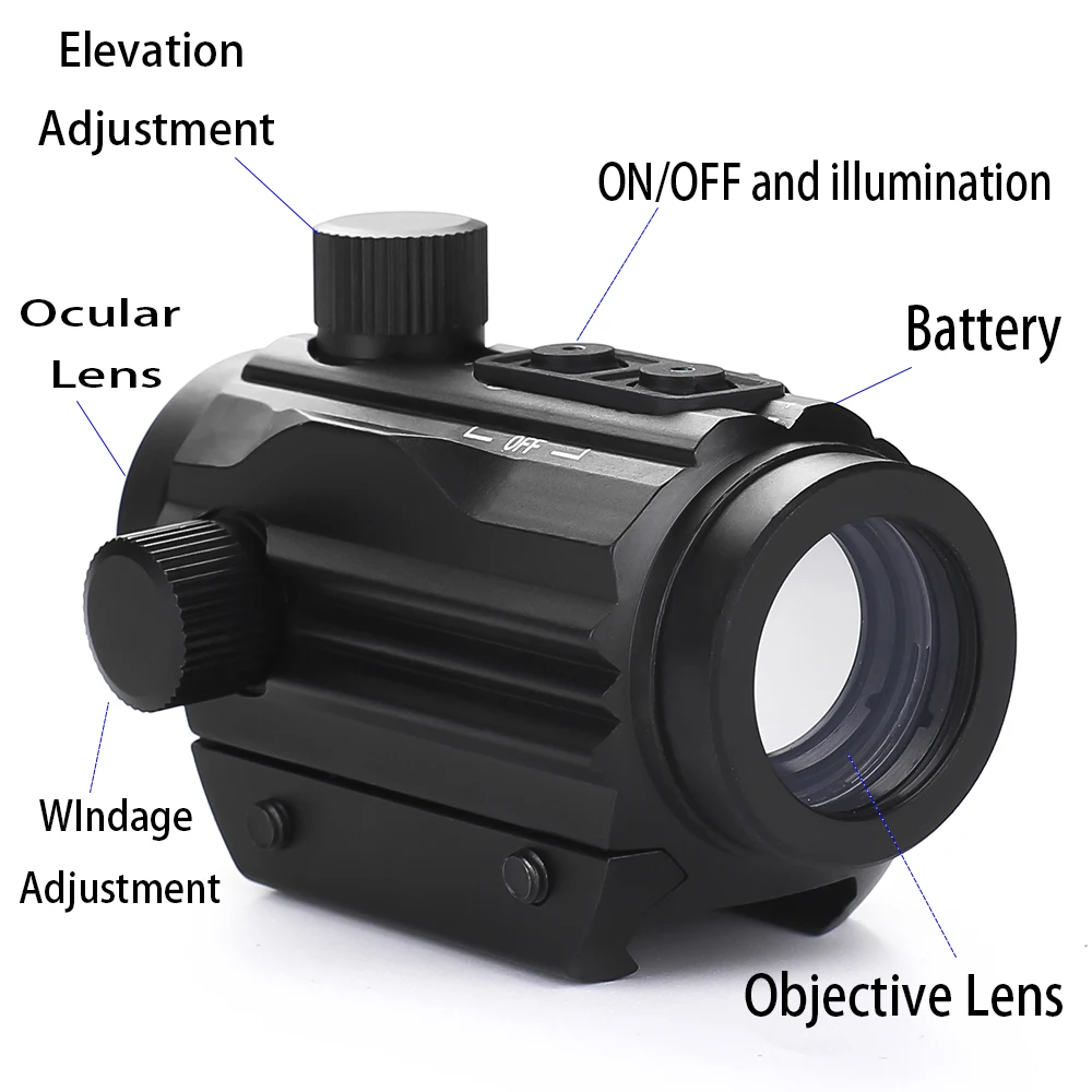 Magorui 1x22 мм тактическая голографическая 5 MOA точка Micro Red Green Dot Sight Scope Rail Mount 20