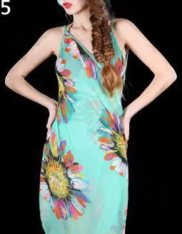 

sexy women sunflower V-neck beach skirt bikini Sunscreen outer smock shawl beach variety worn dress wrap skirt cover up