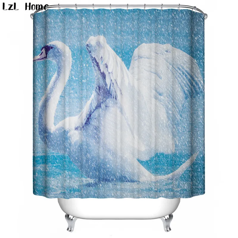 Сова занавеска для ванной Павлин забавная Рождественская занавеска для душа 3d занавес для ванной аниме животное Водонепроницаемая Ткань Ленточные швейные принадлежности