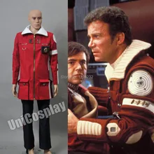 Star Trek II The Wrath of Khan Admiral Kirk Field Cosplay Costume Red Coat and black Pants