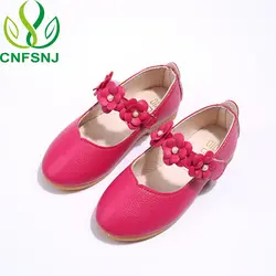 Cnfsnj Новинка 2017 года Дизайн Обувь для девочек принцесса Обувь Брендовая детская искусственная кожа студент Сандалии для девочек цветы