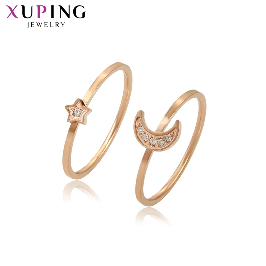 

Xuping Fashion Star And Moon Shape DIY Ring Stainless Steel Jewelry Special Design Birthday Party Gifts for Women S183.2-16155