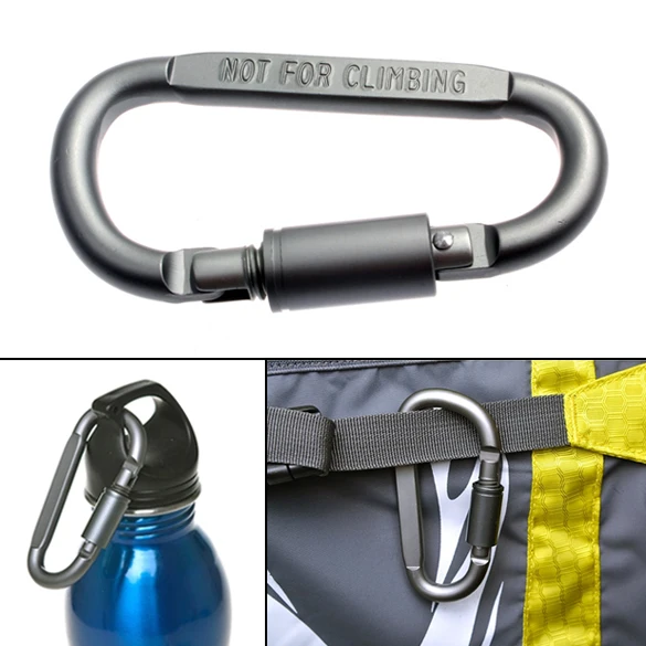 

D-Shaped Aluminum Alloy Carabiner Screw Lock Hook Clip Key Ring Outdoor Camping Climbing Tools