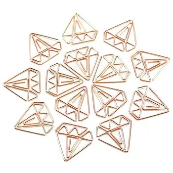 

30pcs Rose Gold Paper Clips in Reusable Paper Clip Holder Clear Bookmarks Clips for Book