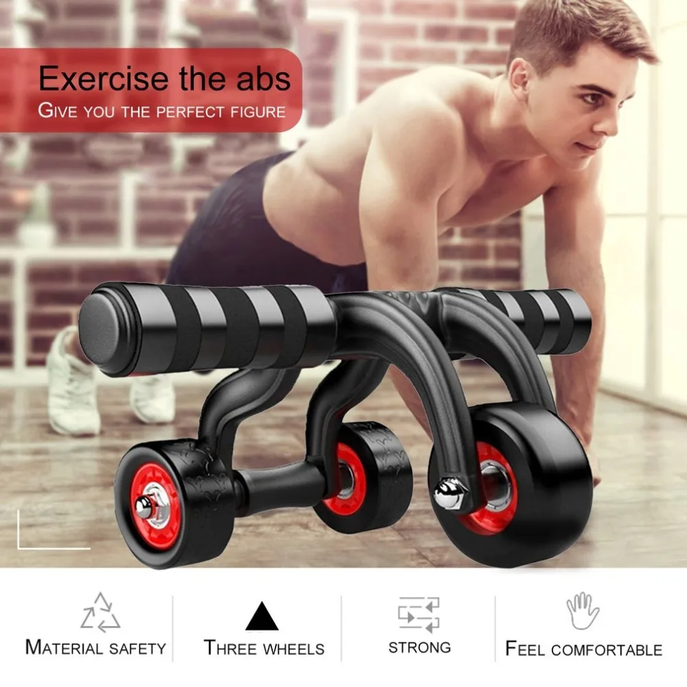 

PTOTOP 3-Wheel Fitness Abs Wheel Roller with Quiet Bearing Abdominal Workout Muscle Exercise Tool Gym Aerobic Exercise Equipment