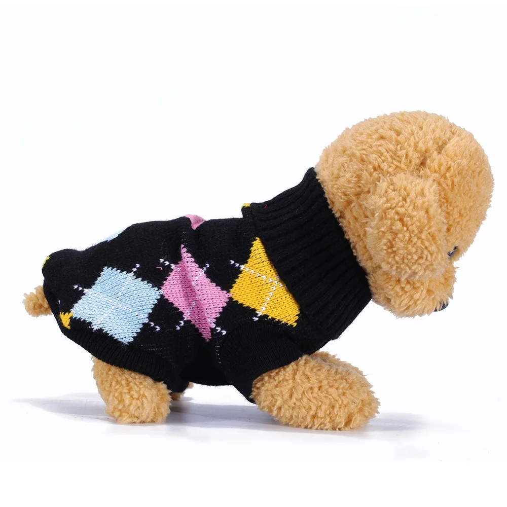 KL009 dog sweater pet solid clothing for small medium dogs cats puppy kittens chihuahua sweetheart black (2)
