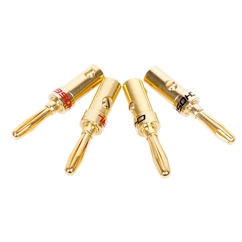  Choseal 8Pcs Banana Plugs DIY Speaker Cable Connector 24K Gold-Plated Banana Plug  Speaker Cable Audio Cable Connector   (2)