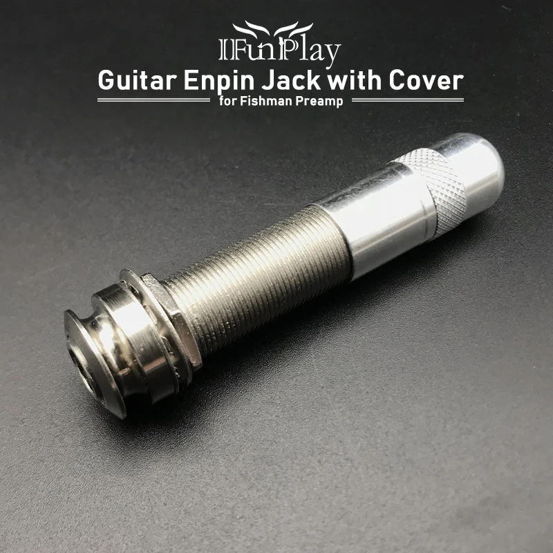

Guitar Pickup Endpin Jack Plug Sockets with Cover 3 Prong Chrome Threaded Cycinder Long Guitar Bass Output Jack Hot