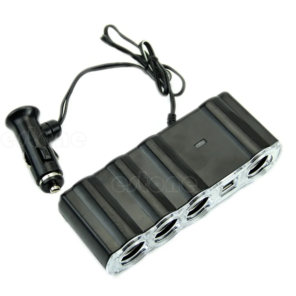 Авто автомобиль 4 способ мульти автомобильный прикуриватель сплиттер usb-адаптер зарядное устройство