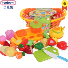 

Beiens 21 pcs/Set Plastic Kitchen Food Fruit Vegetable Cutting Kids Pretend Play Educational Toy Cook Cosplay Safety